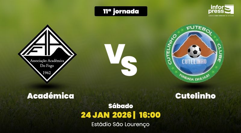 Futebol/Fogo: Académica - Cutelinho é o jogo-cartaz da 11.ª jornada do regional do primeiro escalão