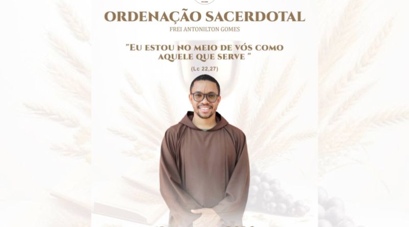 Fogo: Frei Antonilton de Pina Gomes recebe ordenação sacerdotal no domingo 