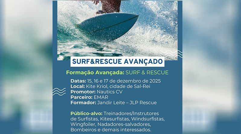 NauticsCV anuncia formação avançada em surf e salvamento para reforçar a segurança náutica no país