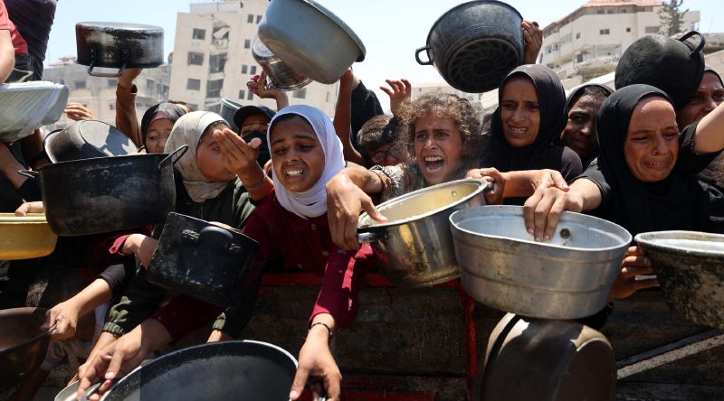 Sete mortos pela fome na Faixa de Gaza no sábado