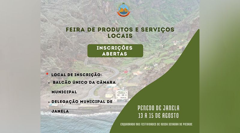 Paul: Penedo de Janela recebe primeira feira de produtos locais de 13 a 15 de Agosto