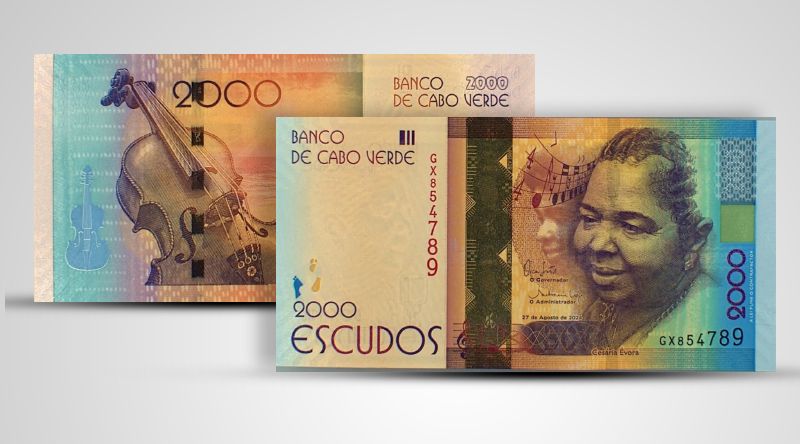 Nota de dois mil escudos dedicada a Cesária Évora nomeada para concurso de melhor nota Africana de 2026