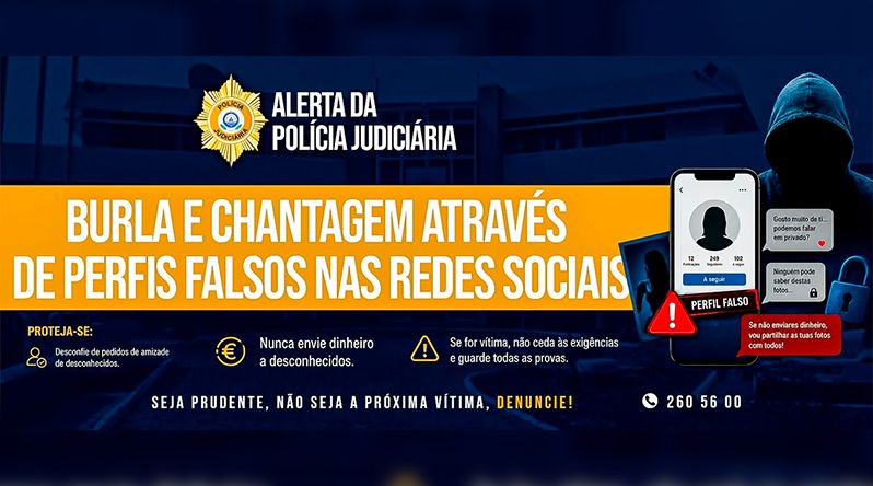 Polícia judiciária alerta para burla e chantagem com perfis falsos nas redes sociais
