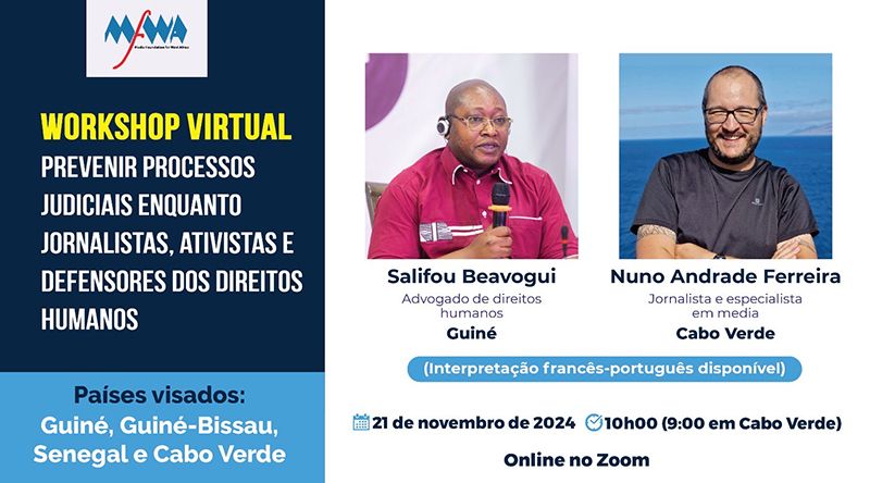 Fundação organiza workshops sobre prevenção de processos judiciais para jornalistas e activistas na África Ocidental