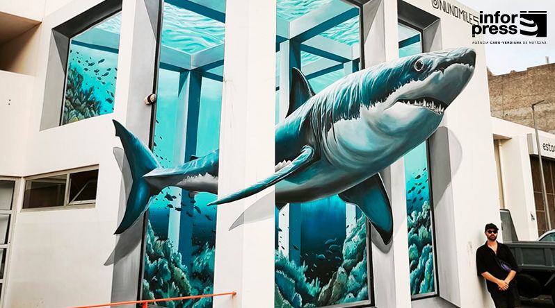 Santo Antão: Ribeira Grande ganha mural com tubarão em homenagem “a força e a resiliência do cabo-verdiano”