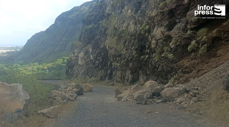 Mosteiros: Queda de rochas condiciona circulação na estrada nacional em Sumbango