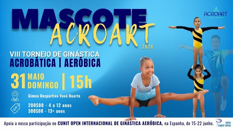 Praia acolhe VIII Torneio “Mascote Acroart” com participação de 60 ginastas