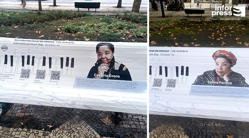 Portugal: Nomes de artistas cabo-verdianos nos bancos de jardim em Lisboa durante o mês de Outubro