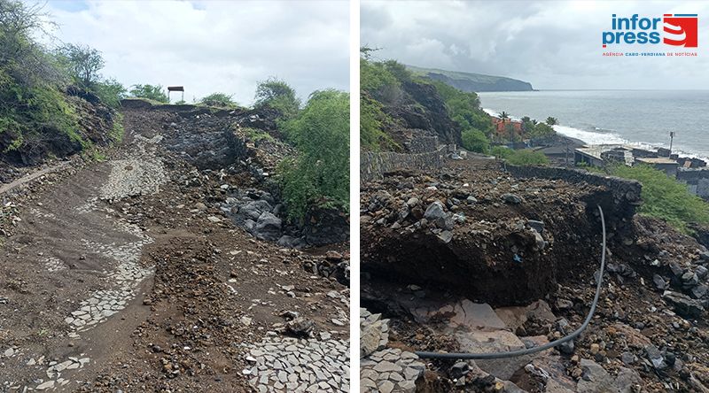 Fogo: Acesso à praia de Nossa Senhora destruído pela chuva de sexta-feira