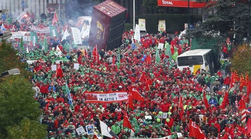 Mais de 100 detidos em protestos contra cortes orçamentais em Bruxelas